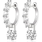 shinelab Gold-Plated Silver Plated Chunky Gold Hoop Earrings for Women Emeralds CZ Drop Dangle Earrings Studs Trendy Jewelry