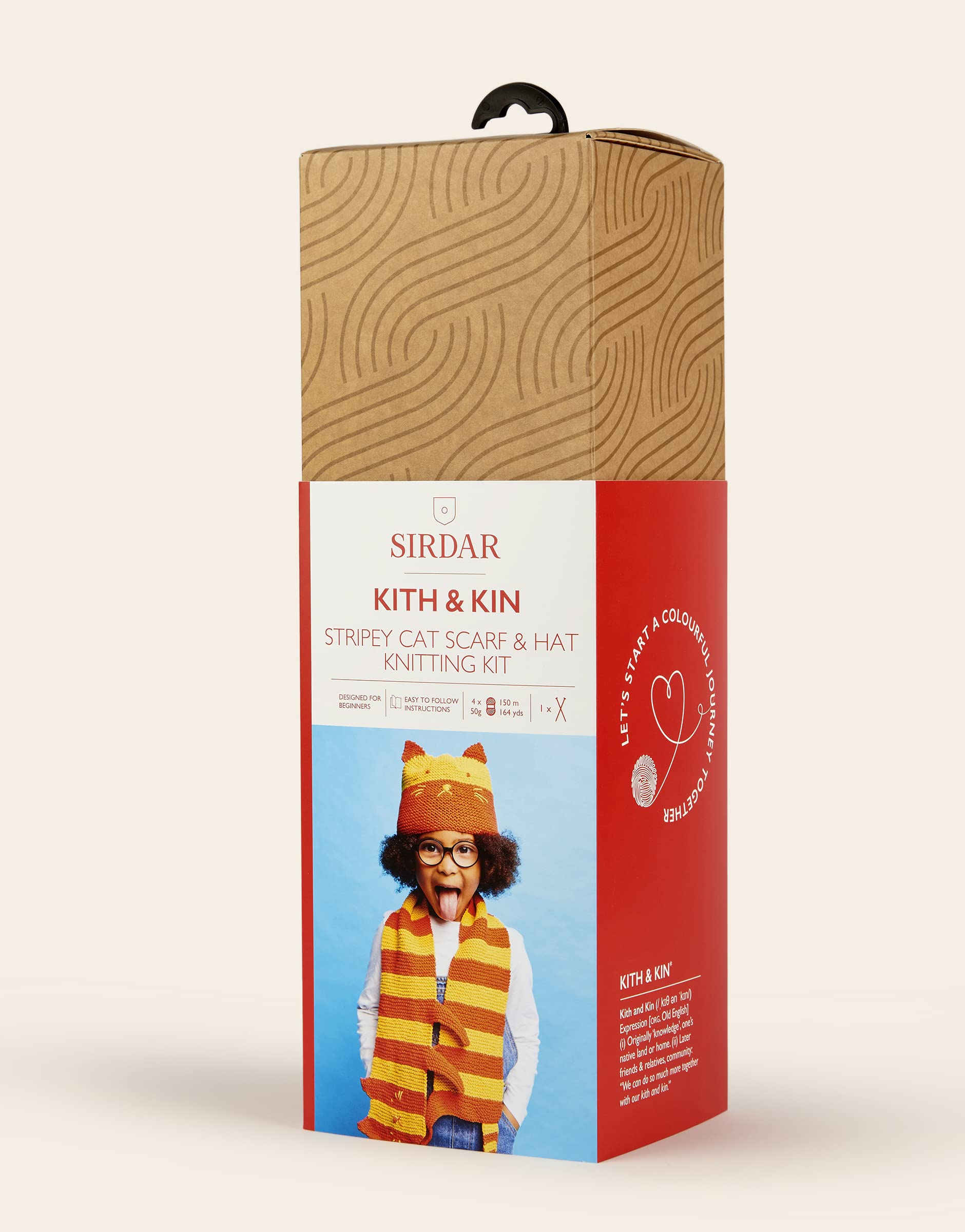 Sirdar Kith & Kin, Stripey Cat Scarf & Hat Knitting Kit