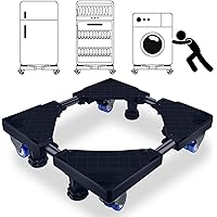 Washing Machine Stand Base Multi-functional Movable Adjustable Base Mobile Roller with 4×2 Locking Rubber Swivel Wheels…