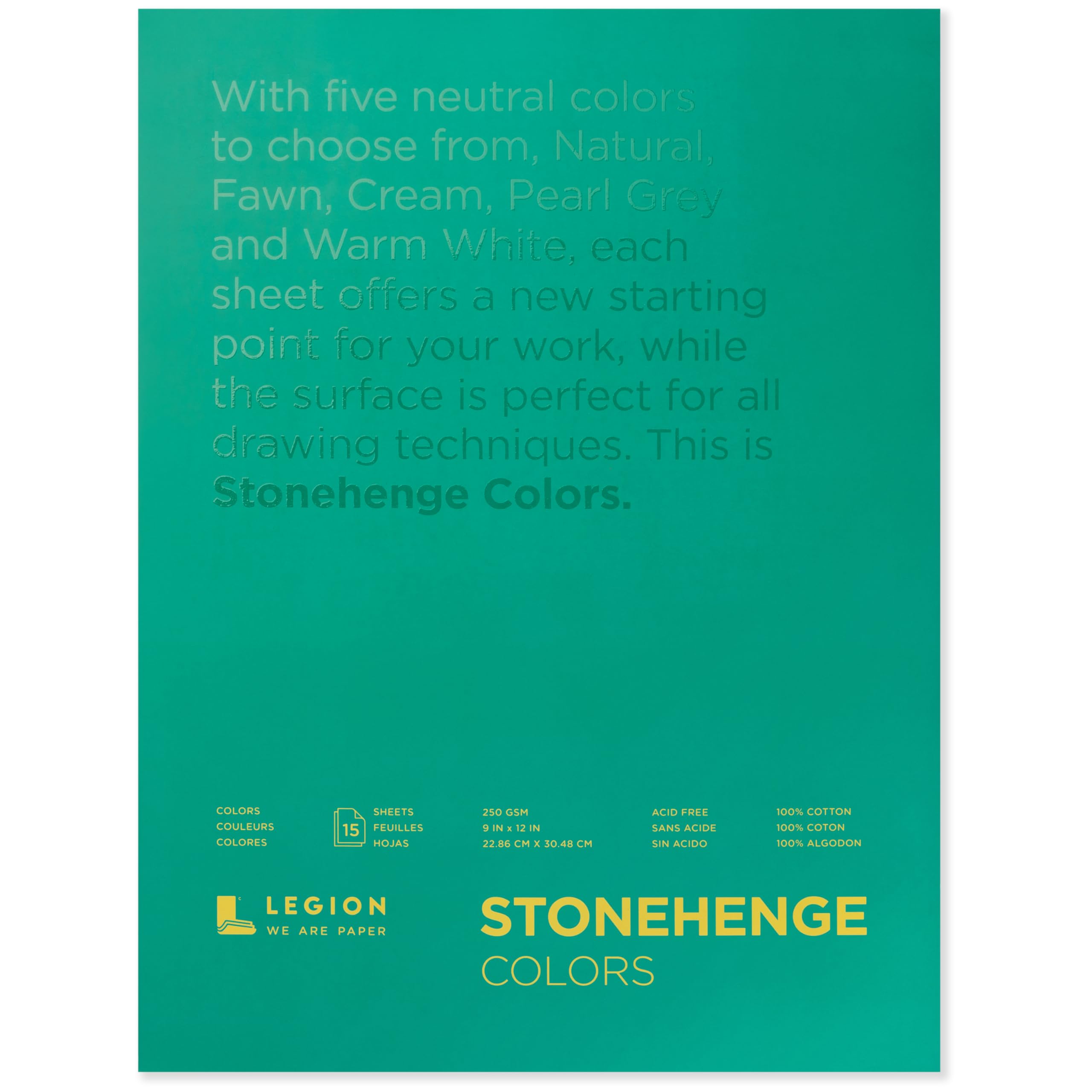 Legion Paper Stonehenge Multi Color Paper Pad (ANL21-STP250MC912) 9x12