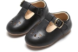 Tegeek Toddler Girl Uniform Oxford Dress Shoes Mary Jane Little Kid Loafer Flats
