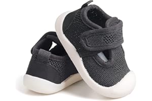 CHARROST Baby First-Walking Shoes 1-4 Years Kid Shoes Trainers Toddler Infant Boys Girls Soft Sole Non Slip Cotton Canvas Mesh Breathable Lightweight TPR Material Slip-on Sneakers Outdoor