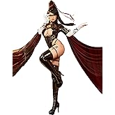 Mobbunny Women Anime Derivative Cosplay Bodysuit with Thigh Socks and Leg Rings Pu Leather Halloween Costume