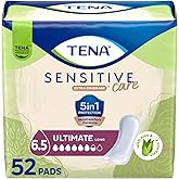 Tena Sensitive Care Ultimate Incontinence Pads for Women, Long, 52 ct | Made for sensitive skin, these bladder control pads help keep your skin irritation and leak free for comfort and security