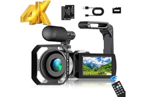 Hojocojo 4K Video Camera for Recording - 60FPS 3.0" Inch Screen 16 X Digital Zoom Camera for YouTube Webcam Vlogging Starter to Make Films with 2 Batteries Mic Len