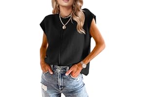 Seiciviy Womens Cap Sleeve Tops Trendy Tank Tops Loose Knit Sweater Vests Cute Outfits Spring Fall Summer Tops