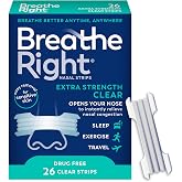 Breathe Right Nasal Strips | Extra Strength | Tan Nasal Strips | Help Stop Snoring | Drug-Free Snoring Solution &amp; Instant Nasal Congestion Relief Caused by Colds &amp; Allergies | 26 Count