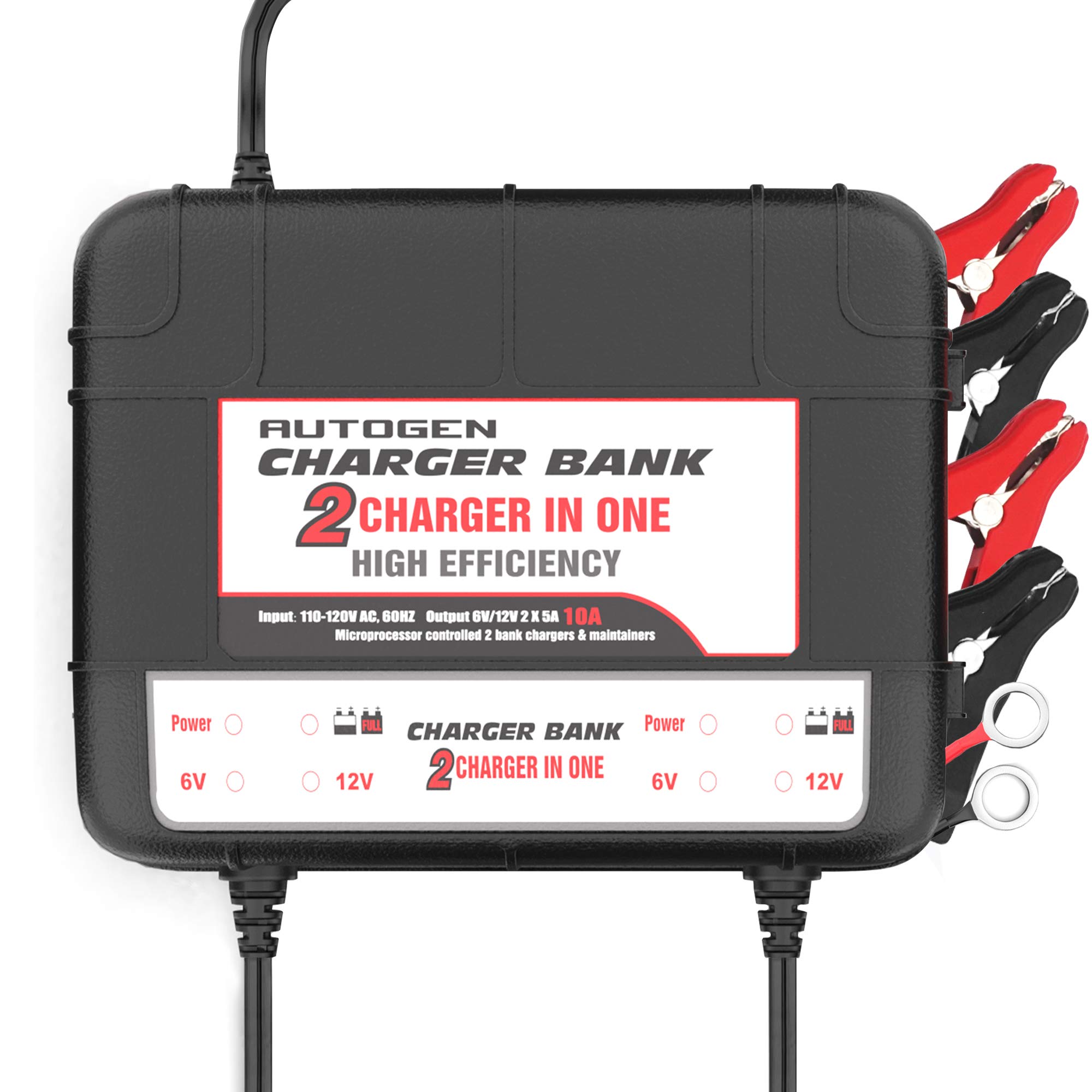 Buy AUTOGEN 2Bank Marine Battery Charger, 10Amp (5Amp Per Bank) Dual