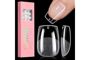 AILLSA Extra Short Coffin Soft Gel Nail Tips - Preshaped & Half Matte False Nail Tips with Full Coverage & Prefiled - 240pcs 15 Sizes for Women