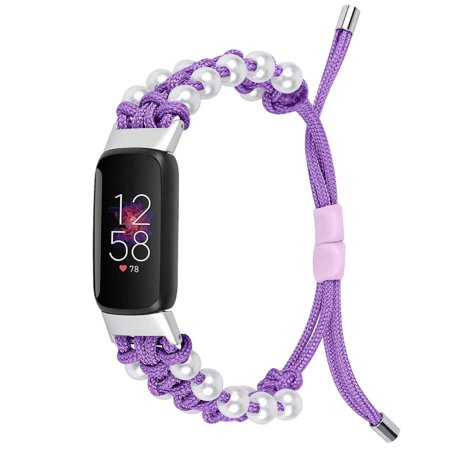 Ginamart Compatible with Fitbit Luxe Strap, Women Girls Woven Nylon Adjustable Arm Bands Sport Replacement Strap Wristband for Luxe Activity Tracker (Purple)