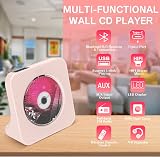 KOVCDVI CD Player with Bluetooth 5.0 Dual Speakers Remote Pink Dust Cover view 3