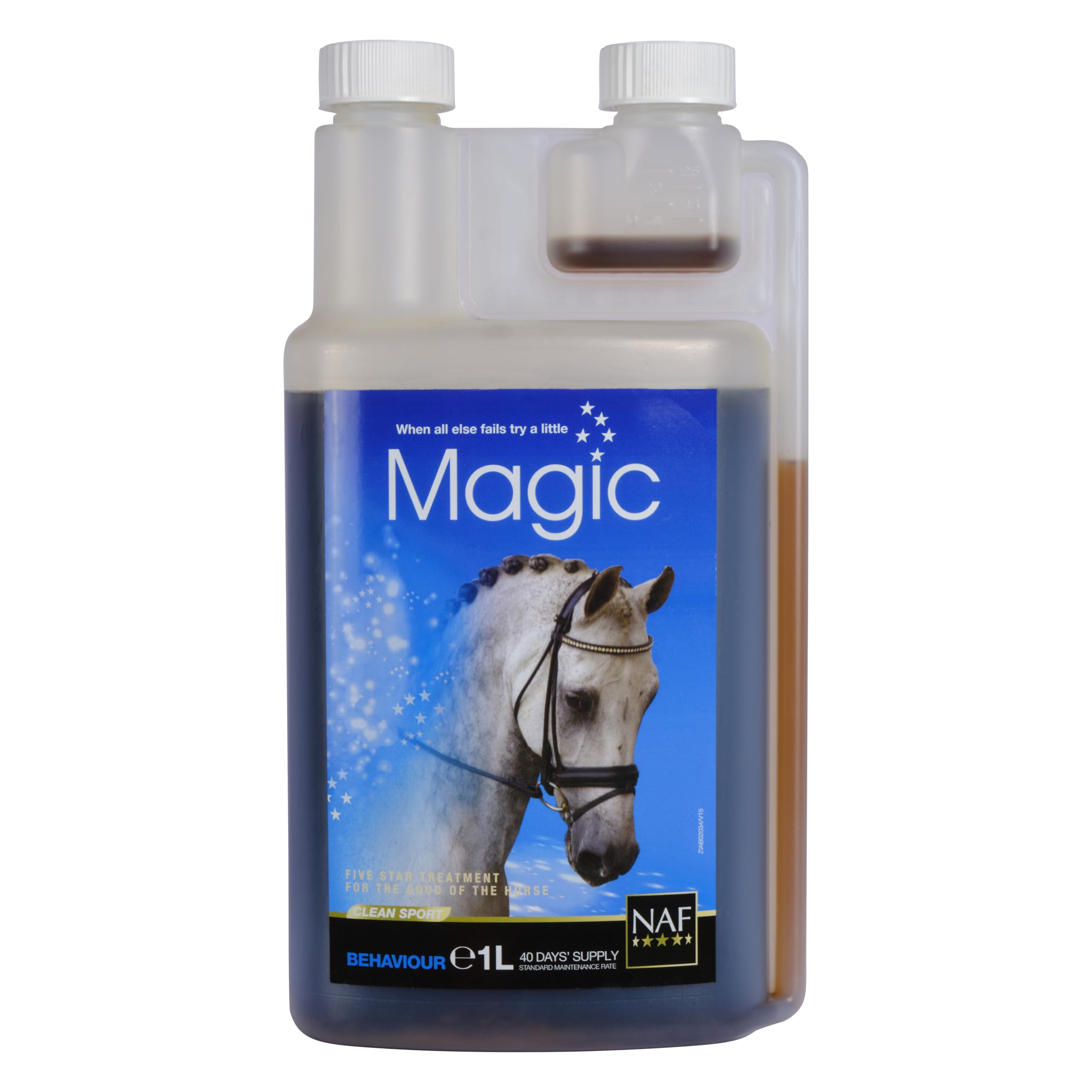 NAF Five Star Magic Liquid 1L – Magnesium-Based Calmer for Horses – Supports Relaxation, Focus & Behaviour – With Magnesium & Herbal Extracts – Ideal for Nervous or Tense Horses