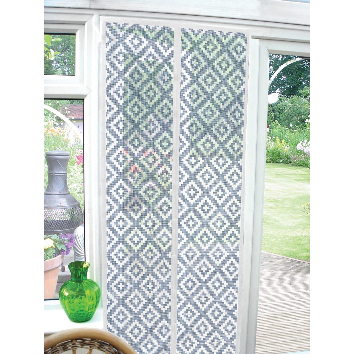 Online Kitchenware Country Club Magnetic Door Screen Tribal Geo Navy, 90 x 210 cm