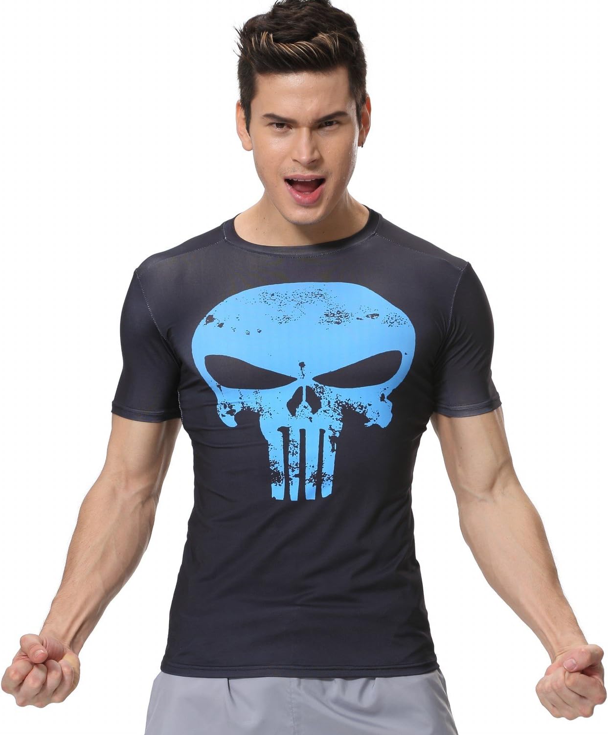 Cody Lundin Men's Compression Fitness Shirts, The Frank Castle Skull Head Tights Sports T-Shirt