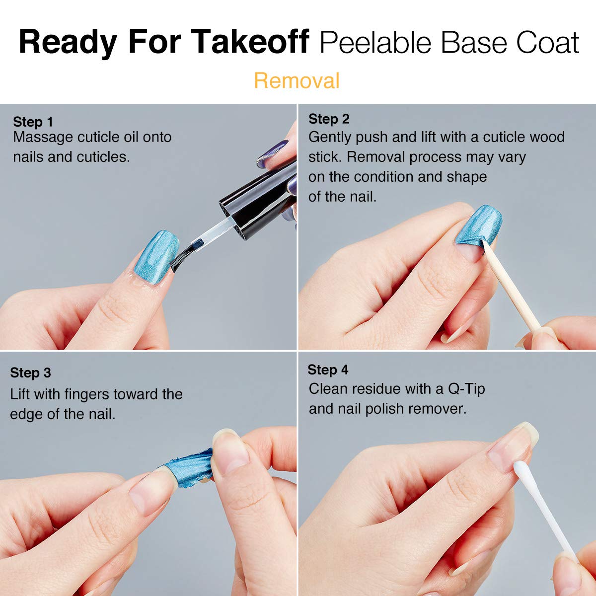 UNT Ready For Takeoff Peelable Base Coat, Peel Off Base Coat, No Latex