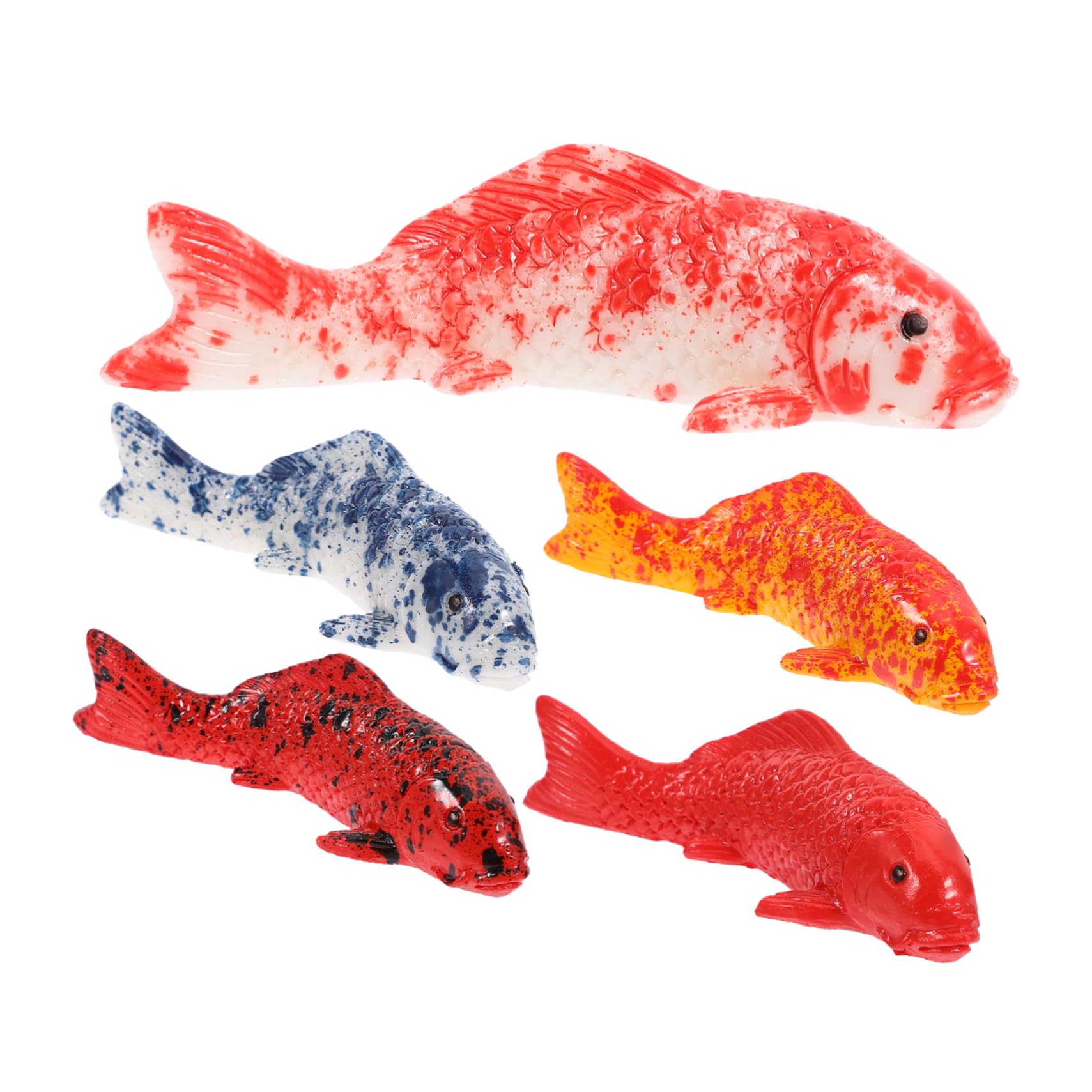 CIYODO 5Pcs Resin Fake Fish Aquarium Decorations, Realistic Small Fish Ornaments for Fish Tank, Assorted Colors, Diy Fish Tank Decor, Luminous Fish Figures for Home and Office