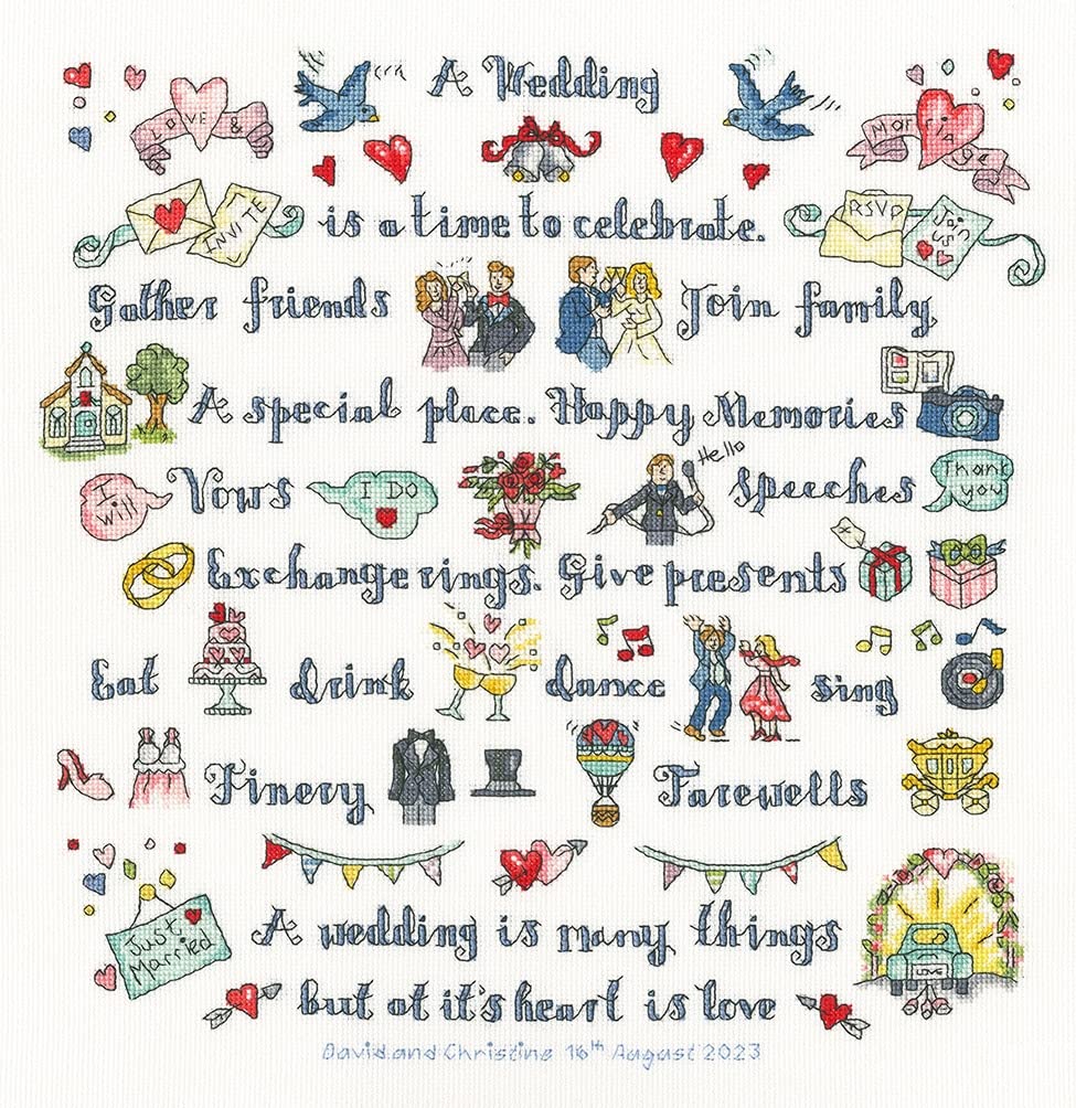 Bothy Threads Counted Cross Stitch Kit - A Wedding is Many Things