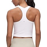 CRZ YOGA Butterluxe Crop Yoga Tank Tops for Women - Workout Athletic Casual Tight Scoop Neck Racerback Sleeveless Shirts
