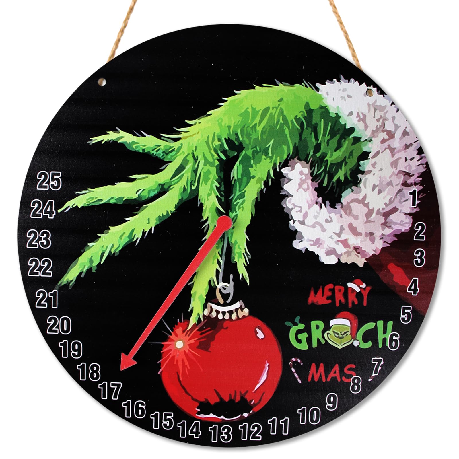 Photo 1 of Christmas Decorations Countdown Calendar Sign 2024 Christmas Countdown Advent Calendar, Days Till Christmas Wooden Hanging Sign with Stand for Door, Wall, Table - Holiday Decorations Indoor Home Xmas Decor