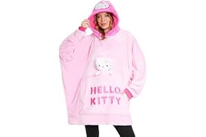 Hello Kitty Blanket Hoodie for Women Teens Wearable Blanket Sherpa Lined Fleece
