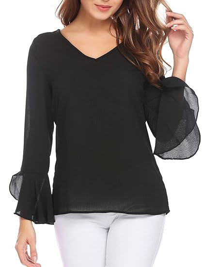black long sleeve dressy top