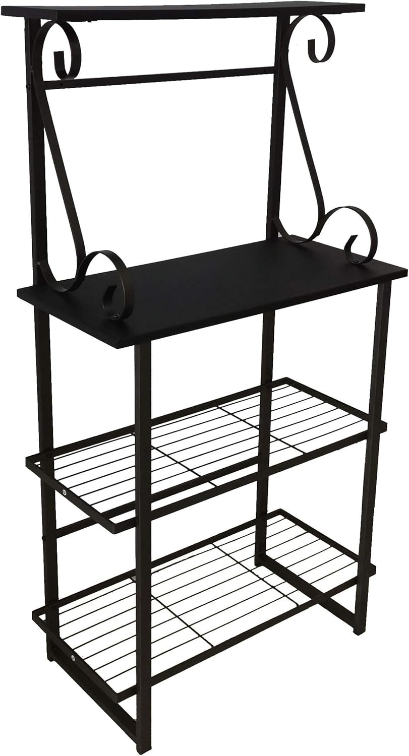 Kings Brand Furniture - Covington Metal Kitchen Baker’s Rack, Pewter - Standing Baker's Racks