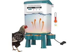 FXIAOY Chicken Water Heater Chicken Waterer,Heated Chicken Waterer Automatic Heated,Heated Chicken Waterer for Winter,Automatic Chicken Feeder,Poultry Waterer,Heated Waterer for Chickens,red,11L (Blue, 11L)