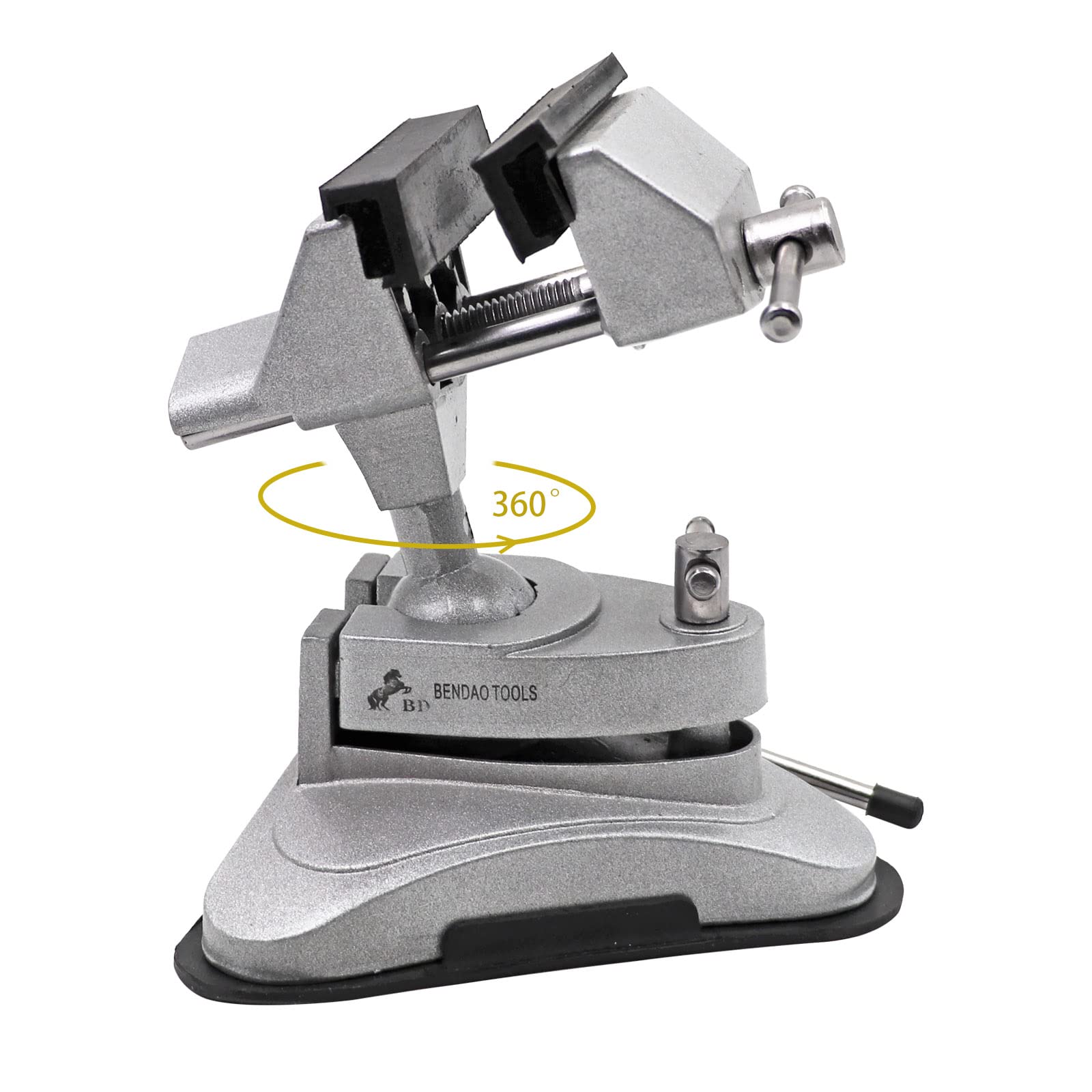 MUALROUS Table Clamp Vise Portable with 360°Swiveling Head and Powerful Suction Multi-Angle Pivoting Small Vice for DIY Repairs, Modelling, Painting and Crafting
