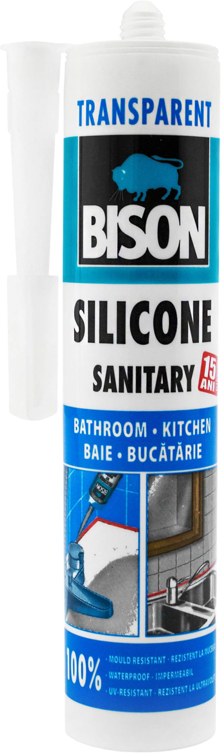Silicone Sealant 100% Anti Mould – Clear. Use in Kitchen/Bathroom /Sanitary Applications. Quantity - Approximately 14 Meters Joint 6X6 Millimeters."How to USE" Instructions, Included.