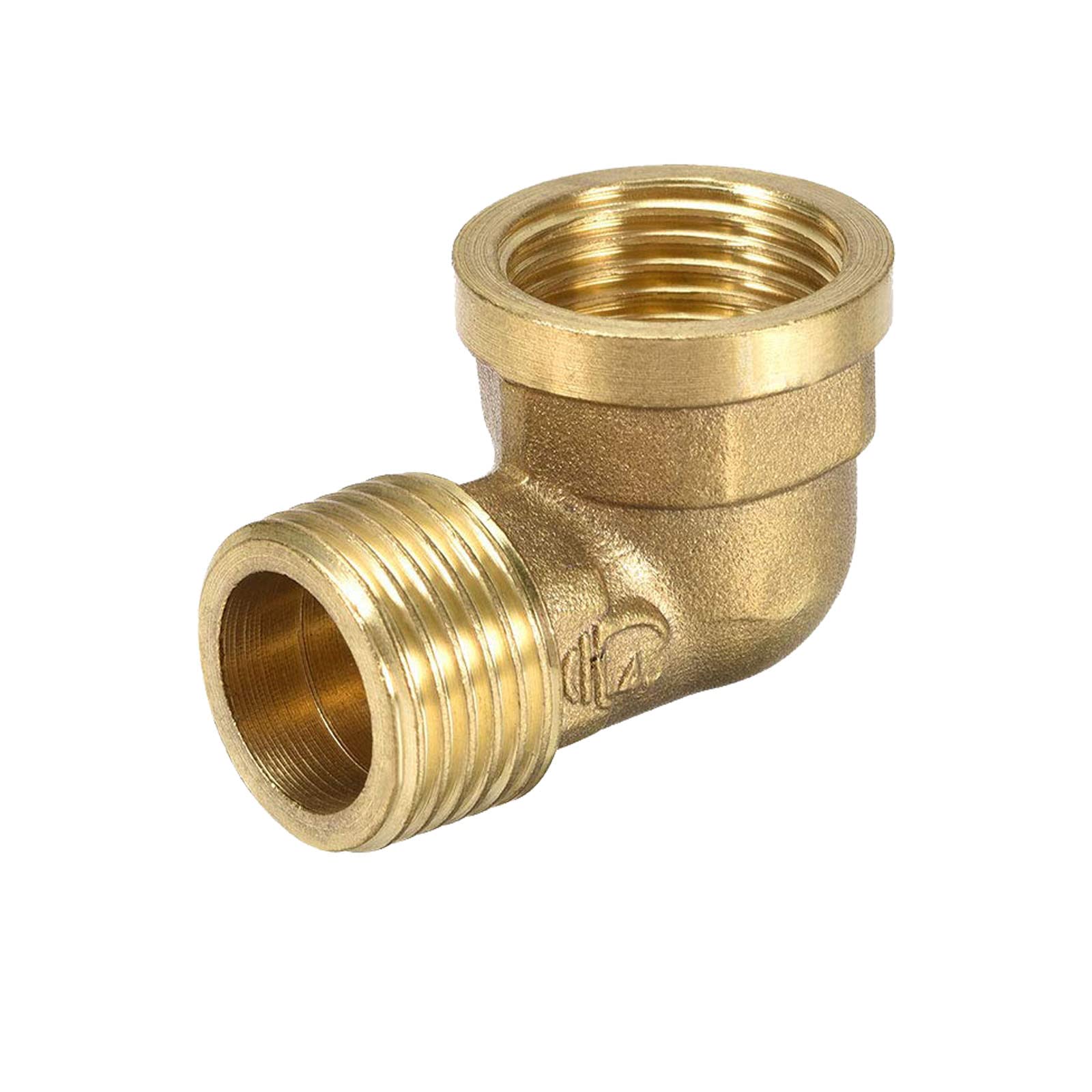 TA-VIGOR Brass Elbow Pipe Fitting Adapter 90 Degree 1/2 BSP Male X 1/2 PT Female Coupler, Threaded Elbow BSP Connector for Garden Hose