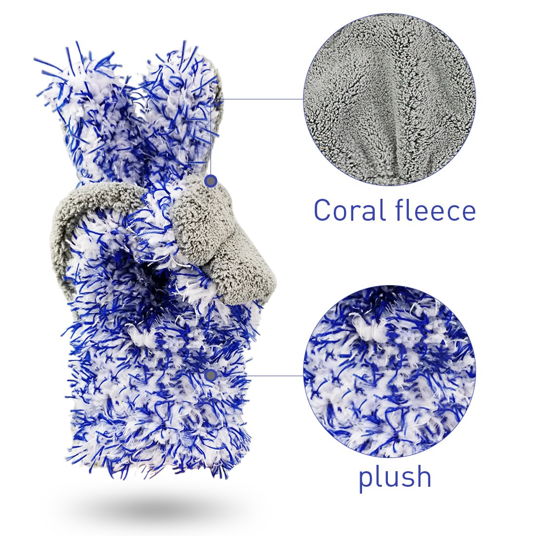 2 Fünf Finger Handschuhe Chenille Mikrofaser Waschen Reinigung Handschuhe für Auto und Motorrad Waschen Trocknen Handtücher Küche Reinigen Fenster Reinigung Farbe in Grau/Blau