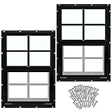 Tandefio 2 Pack 14'' x 21'' Black Shed Window with