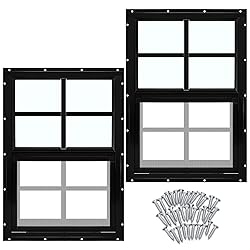 Tandefio 2 Pcs 12'' x 18'' Black Flush Mount Shed
