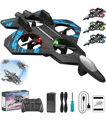 Akargol Sky Riders Rc Jet Plane With Light, Foam Remote Control Airplanes For Gift Chirstmas, RC Airplane Fighter Jet 360° Flip Fighter Jet, Stunt Roll, Airplane Gifts For Boys