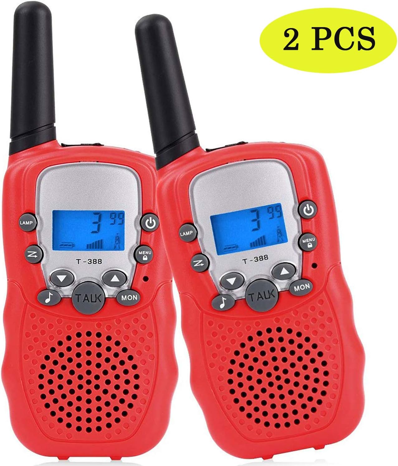 RUNYA Walkie Talkies for Kids 3 Miles Long Range Rechargeable Walkie Talkie with Backlit LCD Flashlight for Outdoor Adventure Game Camping Fit Boys and Girls Gifts