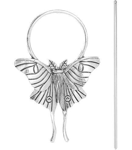 Amazon.com : Gothic Moth Hair Clip Vintage Silver Metal  display picture 3