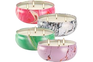 CLTNIKET Citronella Candle Outdoor,12oz Summer Camping Large Candle for Outside Garden Backyard Balcony,30 Hour Burn,4 Pack 3 Wick