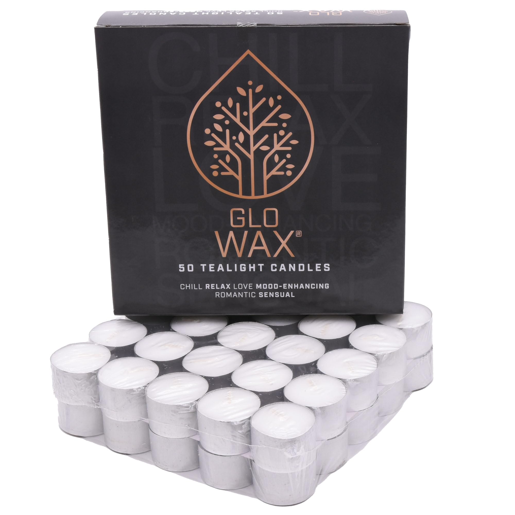 Tea Lights Candles 8 Hour Burn 100 Pack White Unscented T Lights Quality Long Lasting for Home Décor 3.7 x 2.4cm Glo-Wax