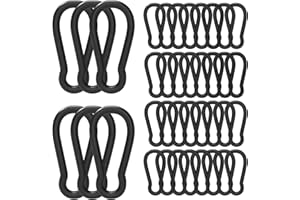 AFROX 36PCS M10 Spring Snap Hook Carabiner, 4 Inch Carabiner Clips, 3/8" Black Heavy Duty Steel Spring Clip, Quick Link Key Chain for Swing Hammock Gym Outdoor, 770LBS Holding Capacity