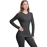 woolcano Women's 100% Merino Wool Base Layer Tops Lightweight Long Sleeve Active Base Layer