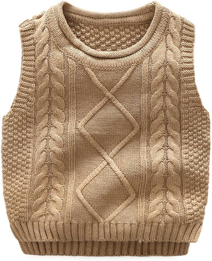 Anbaby Little Boy's Knit Sweater Vest Kids Round Neck Students Pullover