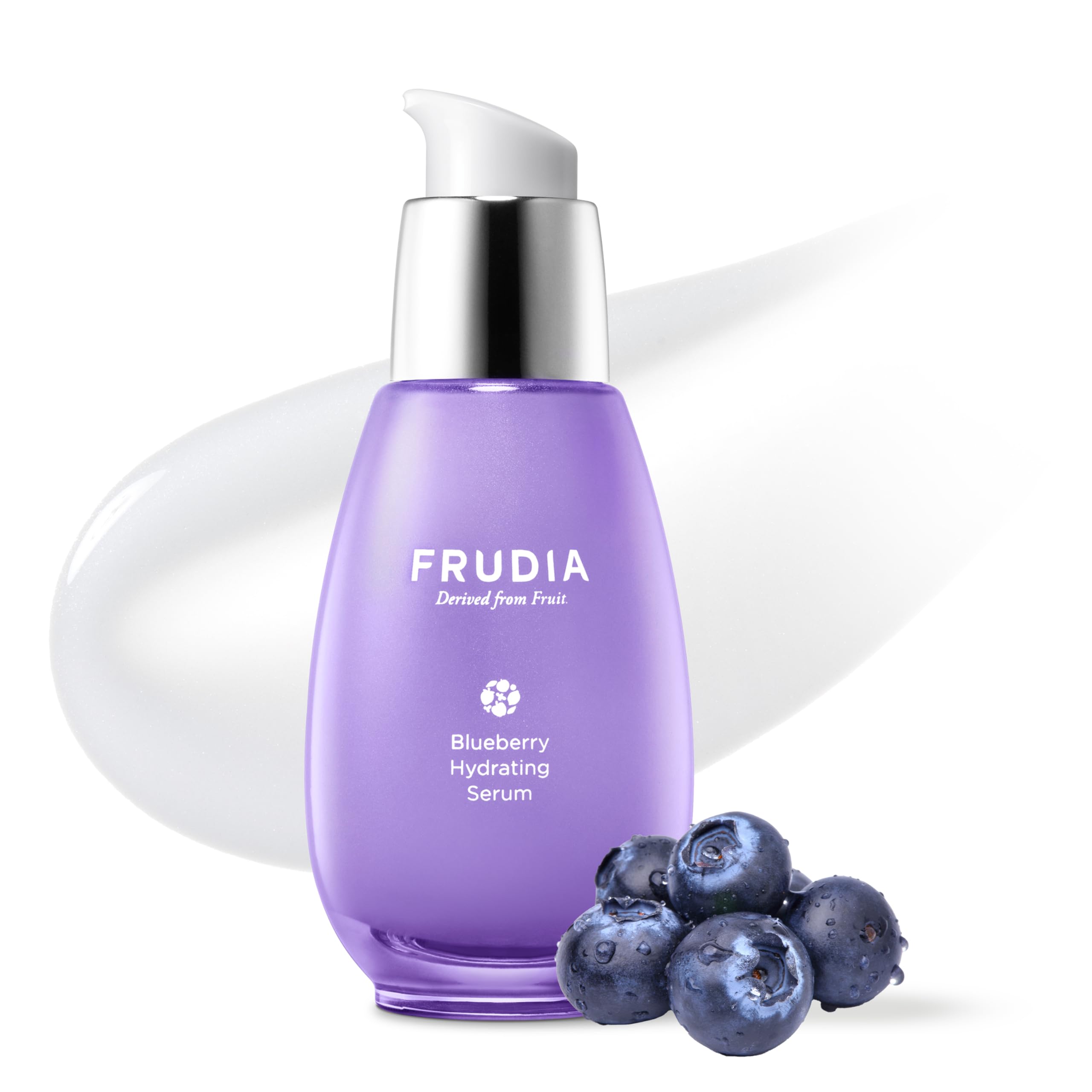 FRUDIA. Blueberry Moisturizing Hydrating Serum. Blueberry Extracts with Anthocyanin. Intense Hydration and Soothing. Provides Vitality and Skin Softness. Content 50 ml.