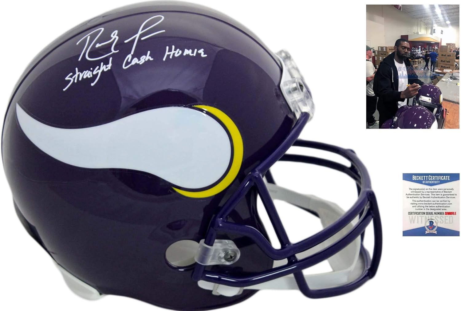 randy moss autographed football