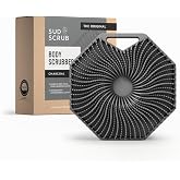 Sud Scrub&reg; Antimicrobial Silicone Body Scrubber, Exfoliating Body Brush for Sensitive Skin, Antibacterial Shower Scrubber for Body, Bathroom Essentials for Men &amp; Women, Charcoal