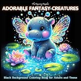 Adorable Fantasy Creatures Black Background Coloring Book for Adults and Teens: Whimsical Coloring Pages Featuring 50+ Unique Cute and Magical Fantasy ... (Magical Creatures and Fantasy Adventures)