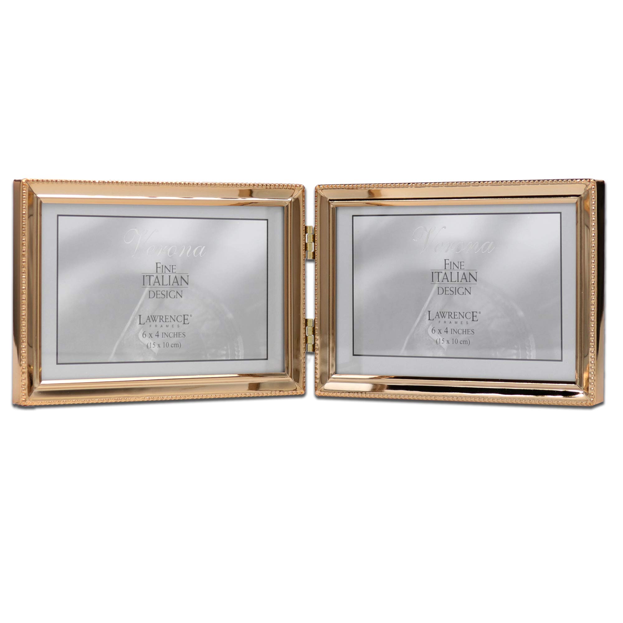 Lawrence Picture Frame, Metal, Gold, 6x4 Double