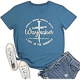 YITAN Women Waymaker Graphic T Shirts Cute Summer Casual Tee Tops