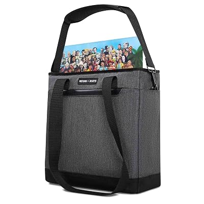 Record Roots Vinyl Record Carry Bag – Maximum Protection & Water-Resistant Storage Holder Collector-Grade DJ Travel Case for 12-Inch LP Records Adjustable Shoulder Strap, Lightweight Vinyl Holder