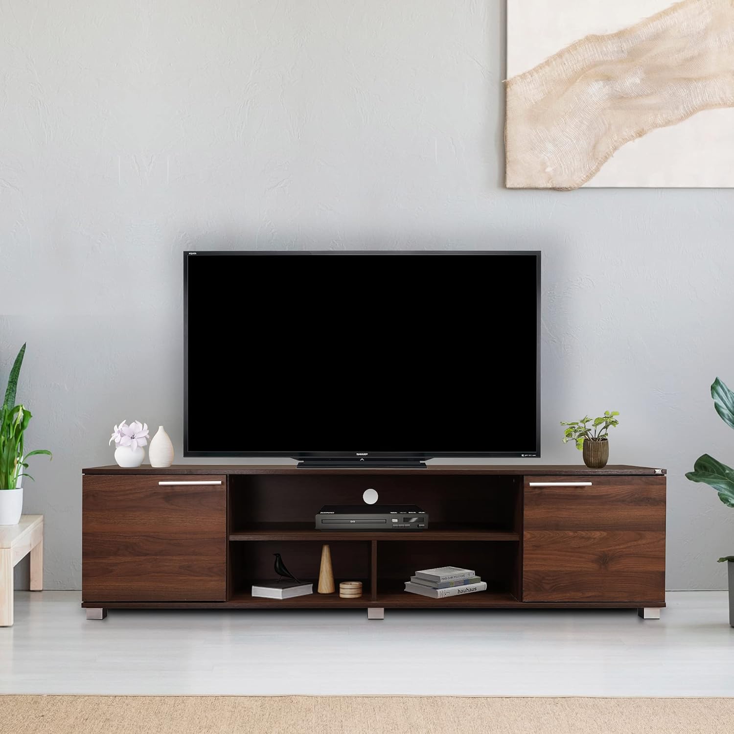 TADesign Robust Engineered Wood TV Unit (Walnut, 18 Months Warranty