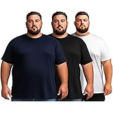 Men’s Big and Tall Shirts 100% Cotton Casual Tee Ultra Soft Breathable Short Sleeve T-Shirts Classic Basic Tops XL-6XL